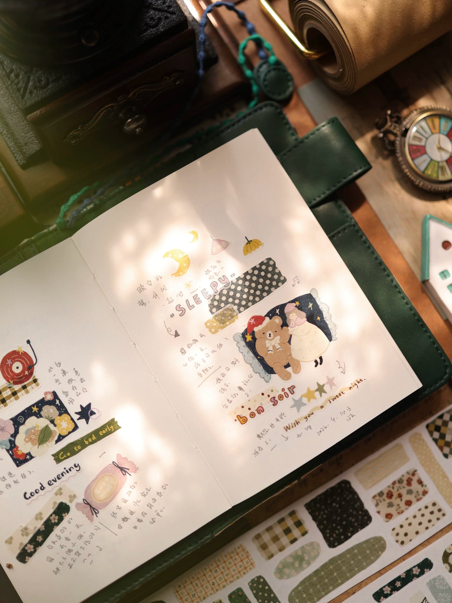 YiEr Vol17【Patchwork Floral】Kiss-cut Light Retro Floral Washi Tape and PET Stickers