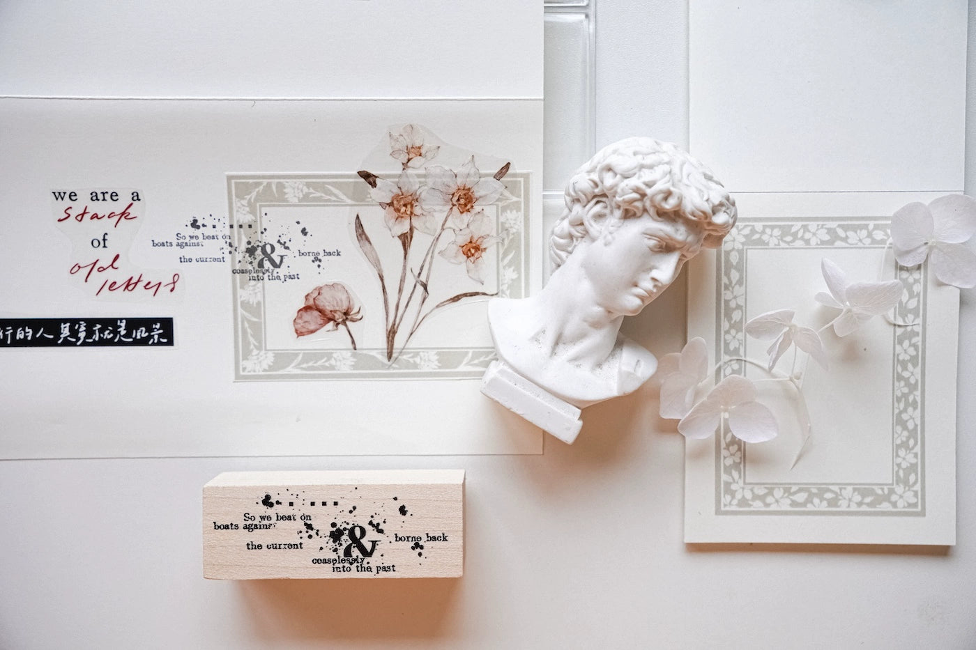 Yuanzi Vol7【Text Primer Series】Upgraded Rubber Retro Maple Stamp for Washi Tape