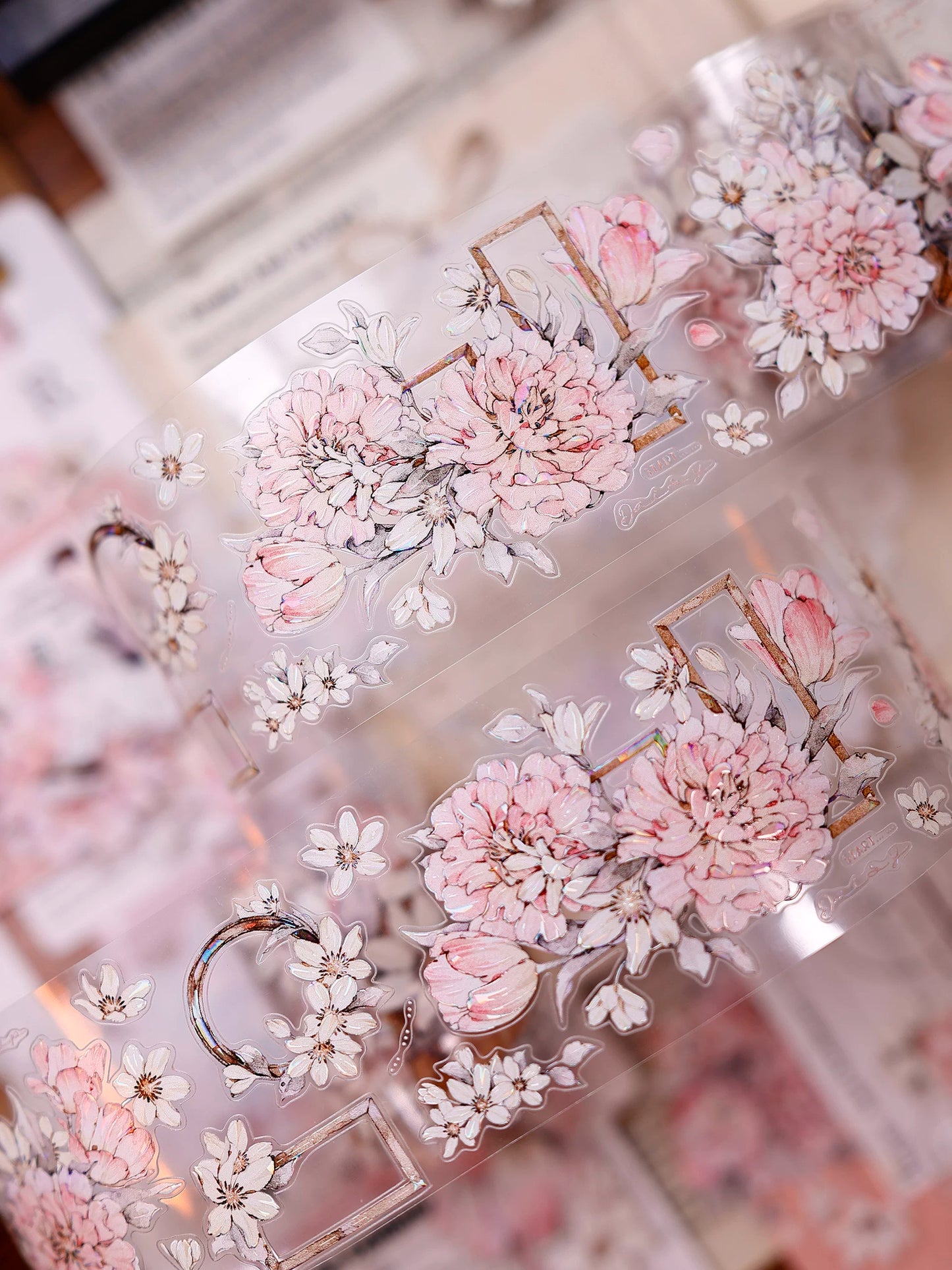 XiaoBaiJia Salt Series【Powdered Floss】Pre-cut Orginal Design Washi/Pet Tape Light Retro Stickers