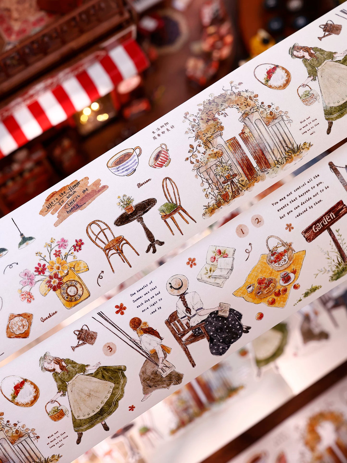 XiaoBaiJia Salt Series【Warm Light and Leisurely Delights】Pre-cut Orginal Design Vintage Scene Washi/Pet Tape Light Retro Stickers