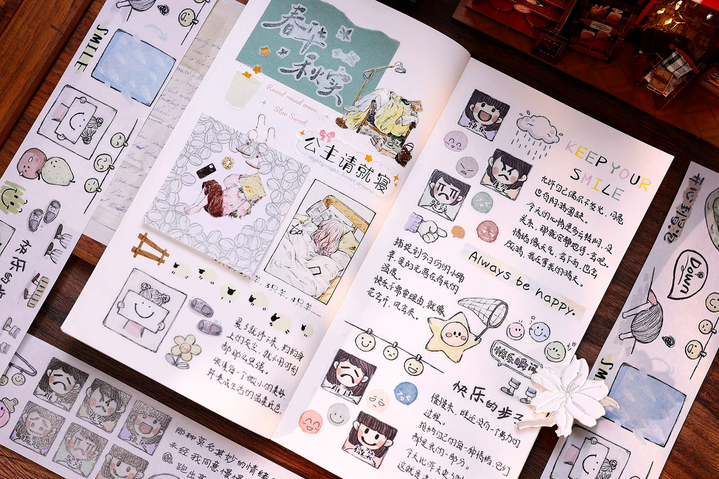 XiaoBaiJia Salt Series【Small Emotions】Pre-cut Orginal Design Vintage Text Washi/Pet Tape Light Retro Stickers