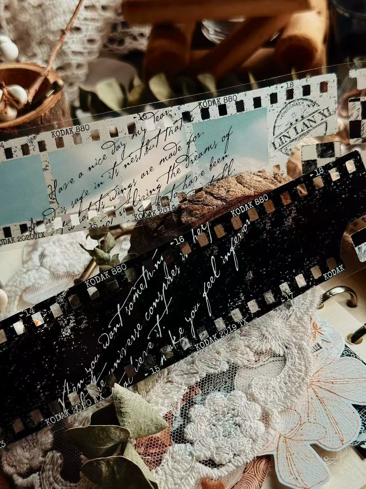 Linlanxi【Memories of Time】Original Washi/Pet Tape New Retro Life Old Film Series Decorative Tape Long Loop Full Roll