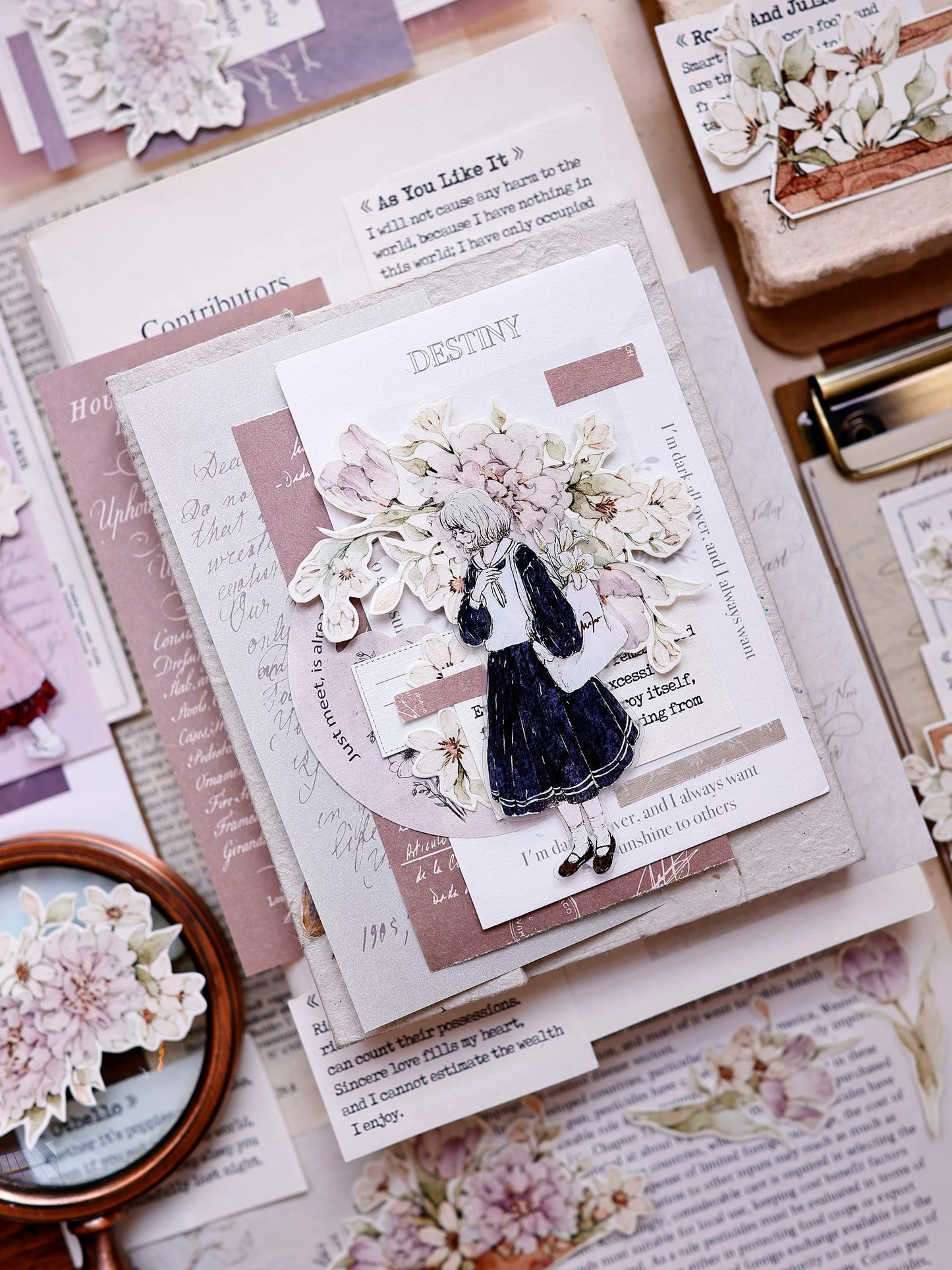 XiaoBaiJia Salt Series【Smoky Purple】Pre-cut Orginal Design Washi/Pet Tape Light Retro Stickers