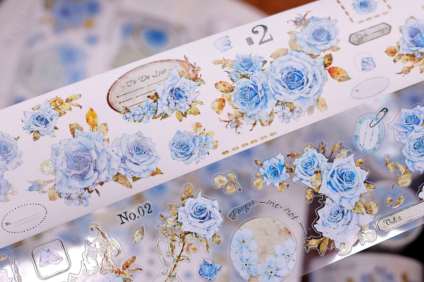 XiaoBaiJia Salt Series【Clear Dew】Pre-cut Orginal Design Floral Washi/Pet Tape Light Retro Stickers