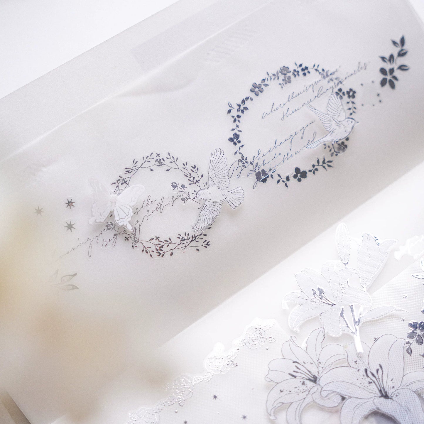Yuanzi-Jennyuanzi【Epistle】Pre-cut English Text Hot Silver Washi PET Tape