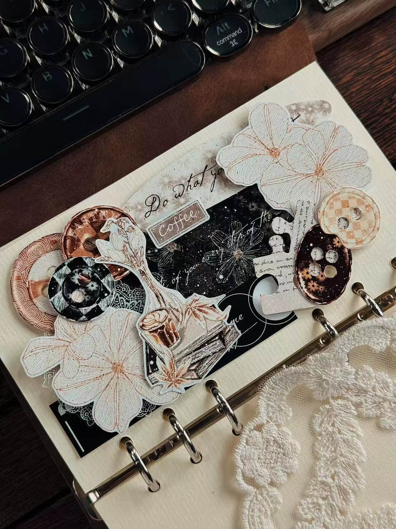 Linlanxi 【Ink Rhyme Printing Traces】Original New Product Retro Flower Puzzle Washi/Pet Tape