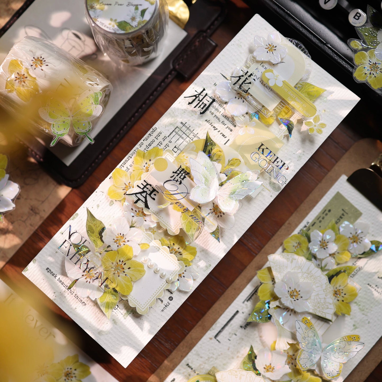 YiEr Vol17【Cicada Dream Butterfly】Kiss-cut Butterfly Washi Tape and PET Stickers