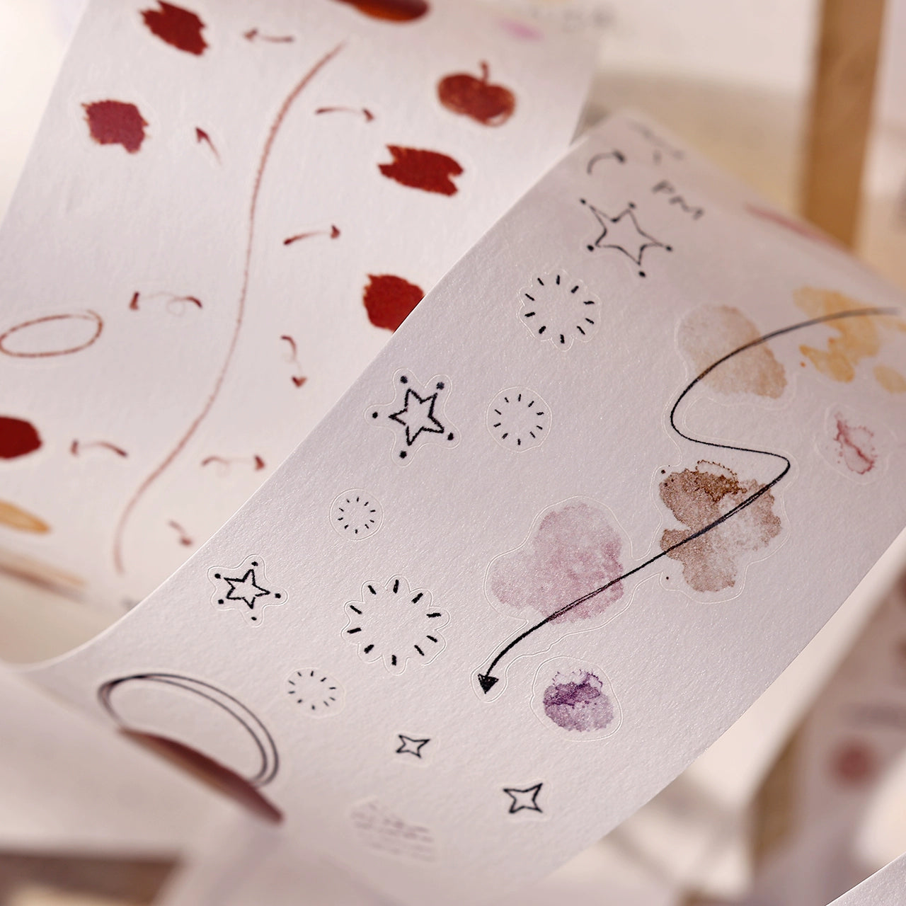 XiaoBaiJia Minimalist Style【Small Decoration】Light Retro Orginal Design Washi Pet Tape Landscape Stickers