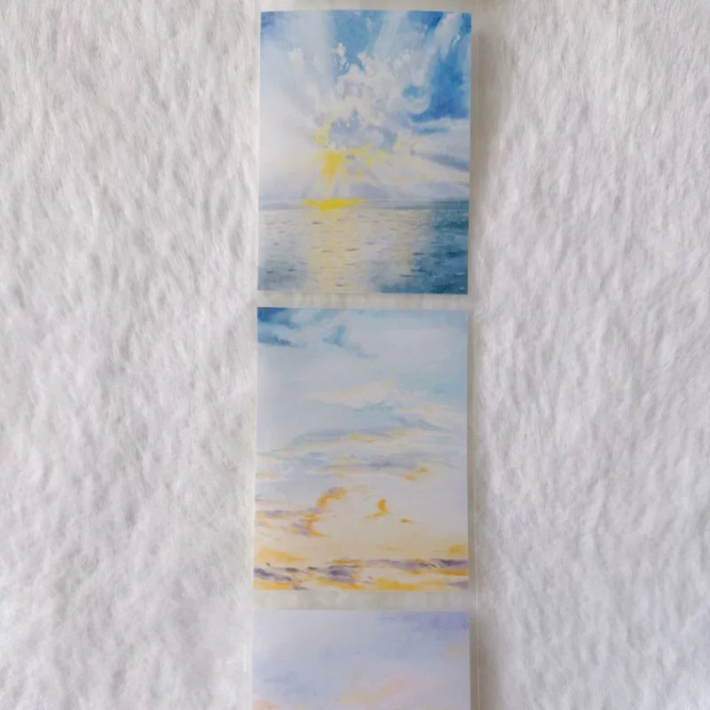 ZaoZao Vol3【Sky Color】Original Design Kiss-Cut Washi PET Tape Stickers,for Scrapbook Supplies,Journaling,Junk Journal,Bullet Journal,Planner Stickers