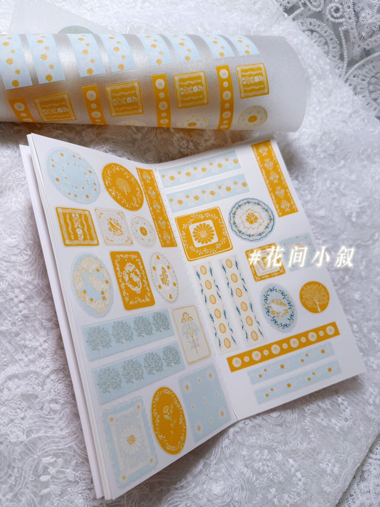 ZaoZao Vol4【Chat among Flowers】Original Design Kiss-Cut Washi PET Tape Stickers,for Scrapbook Supplies,Journaling,Junk Journal,Bullet Journal,Planner Stickers