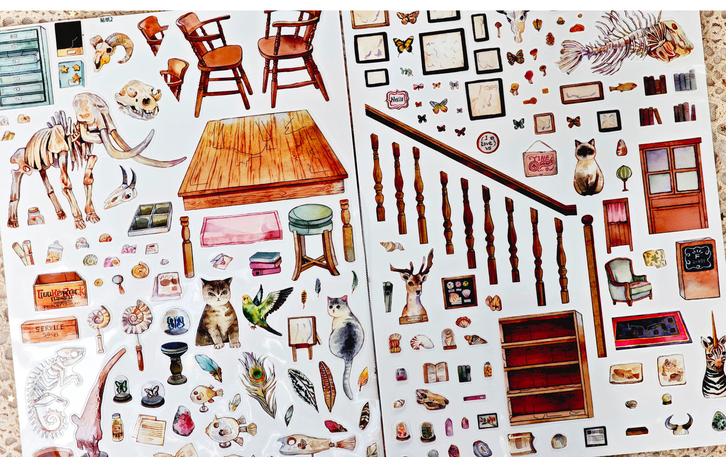 XingXing 4.0 Healing Watercolor Hand drawn Landscape Stickers Cat Street Museum Study