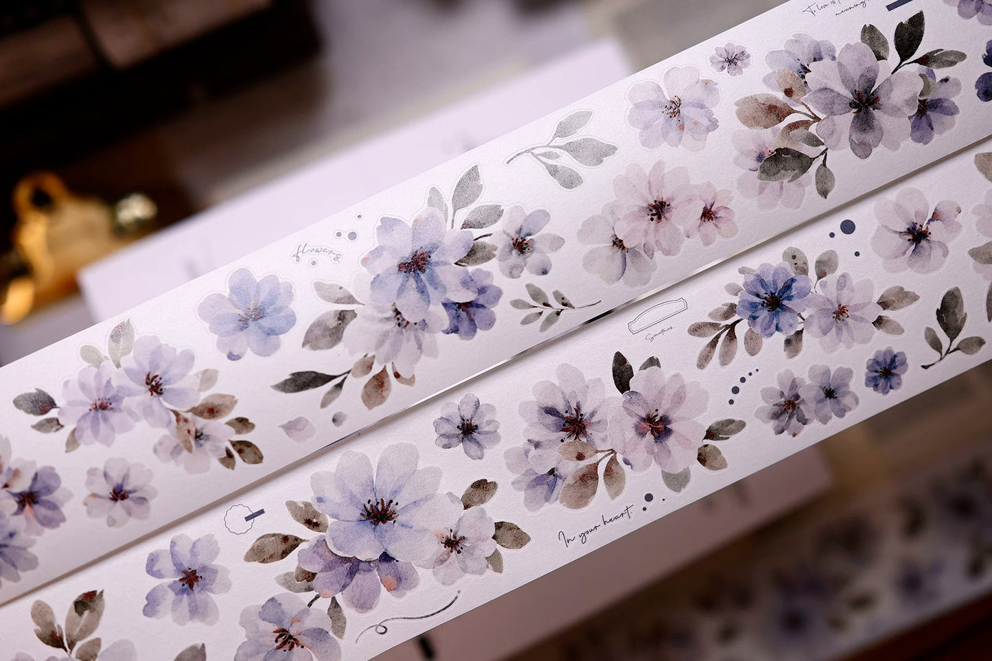 XiaoBaiJia Salt Series【Fog Blue Dense Branches】Pre-cut Orginal Design Washi/Pet Tape Light Retro Stickers