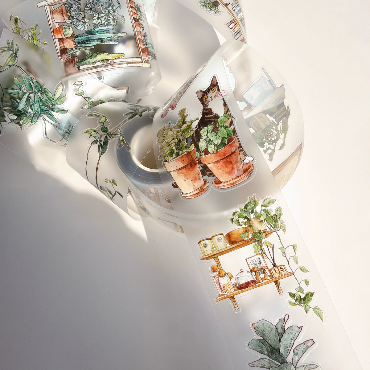 Kaixiaoxun Vol14【Forest Dwelling Time】 Pre-Cut Long Loop Washi/Matte PET Tape for Scrapbook Supplies,Junk Journal Supplies