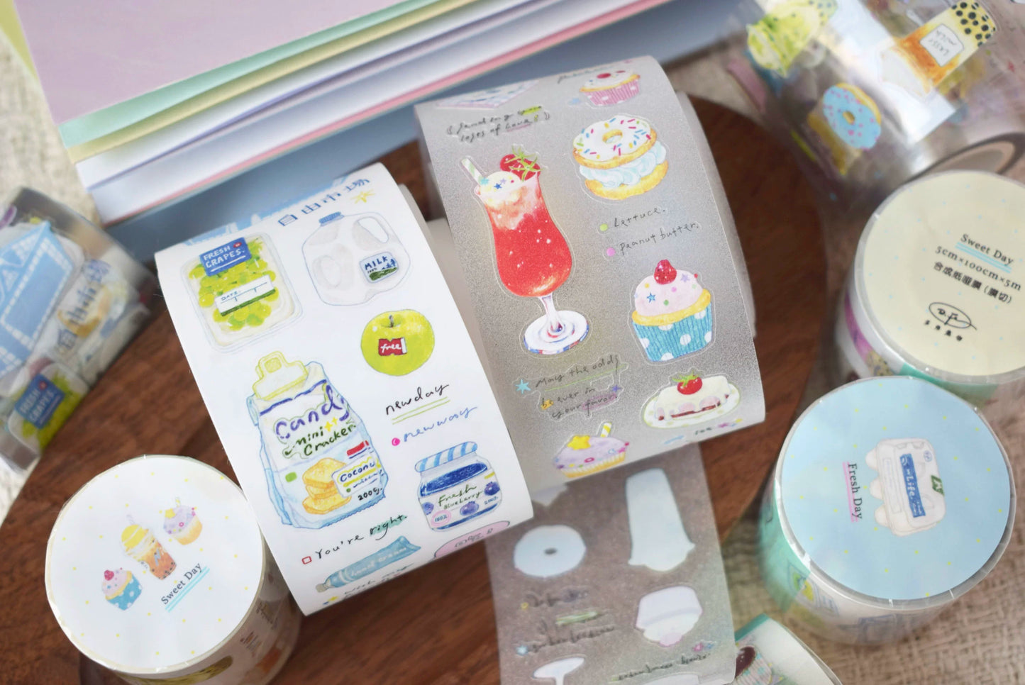 Dover Original【Cold Drinks & Desserts Theme】Salt-style Cute Pre-cut Washi Tape Sticker