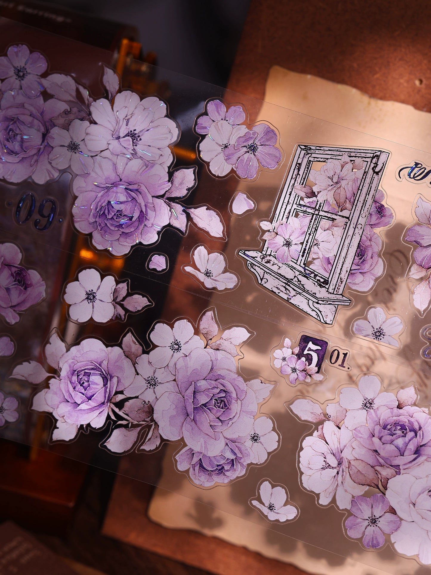 XiaoBaiJia【Sparse Shadows】Light Retro Orginal Design Washi Pet Tape Landscape Stickers