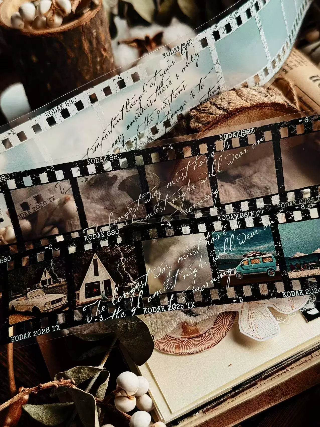 Linlanxi【Memories of Time】Original Washi/Pet Tape New Retro Life Old Film Series Decorative Tape Long Loop Full Roll