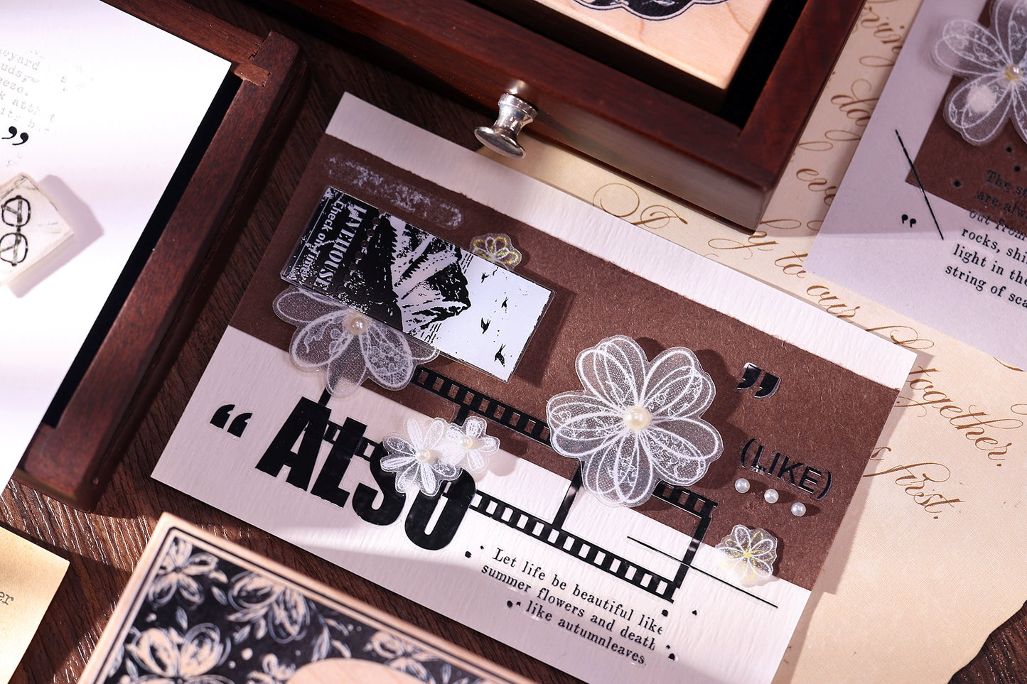 XiaoBaiJia【Paragraph】Light Retro Orginal Design Washi Pet Tape Landscape Stickers