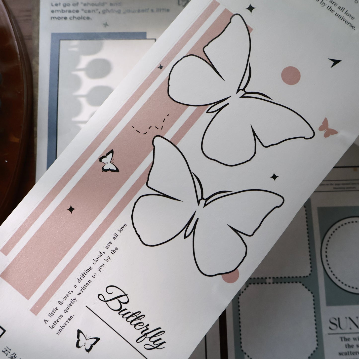 YiEr Vol15【Colorful Border】Orginal Design Pre-cut Washi/Pet Border Tape Light Retro Landscaping Stickers