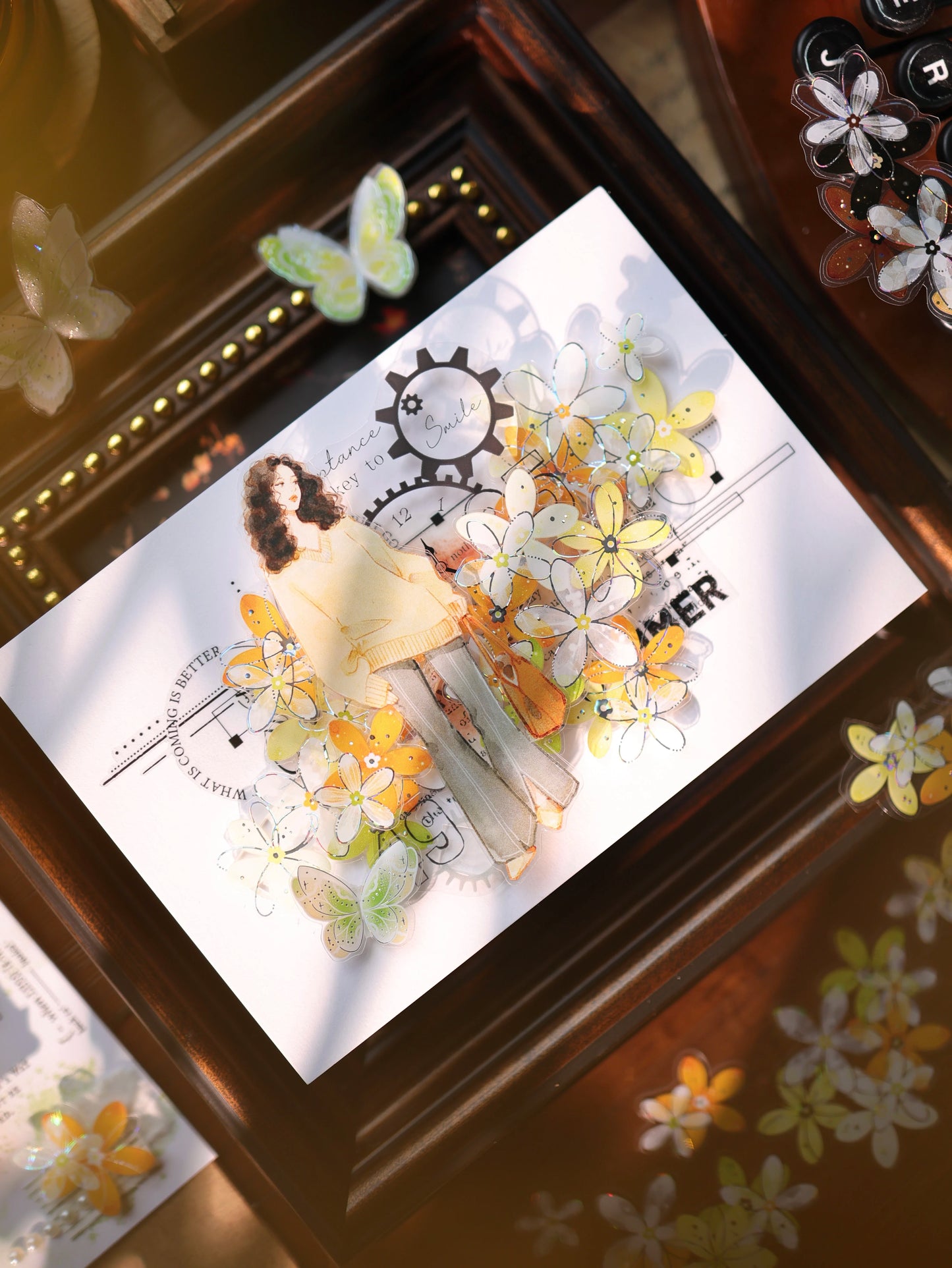 YiEr Vol17【Cicada Dream Butterfly】Kiss-cut Butterfly Washi Tape and PET Stickers