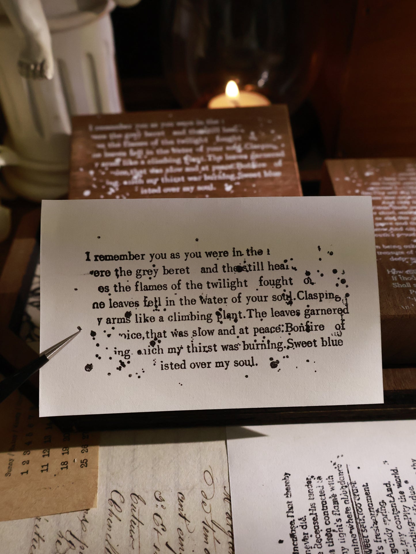 YiEr 【English Base Stamp】Upgraded Red Rubber Retro Stamp