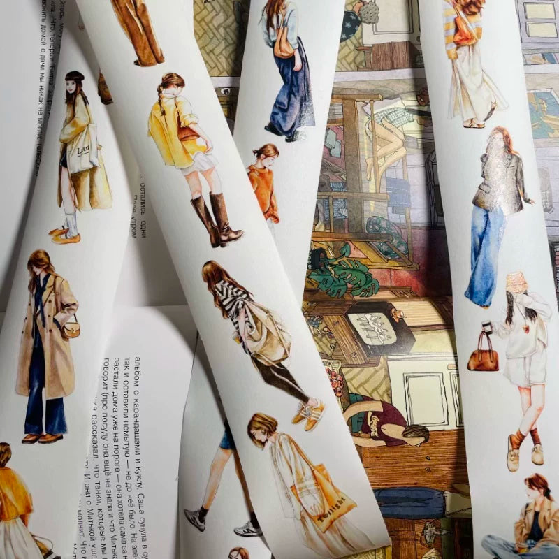 ZaoZao Vol2【Dusk】Original Design Kiss-Cut Washi PET Tape Stickers,for Scrapbook Supplies,Journaling,Junk Journal,Bullet Journal,Planner Stickers