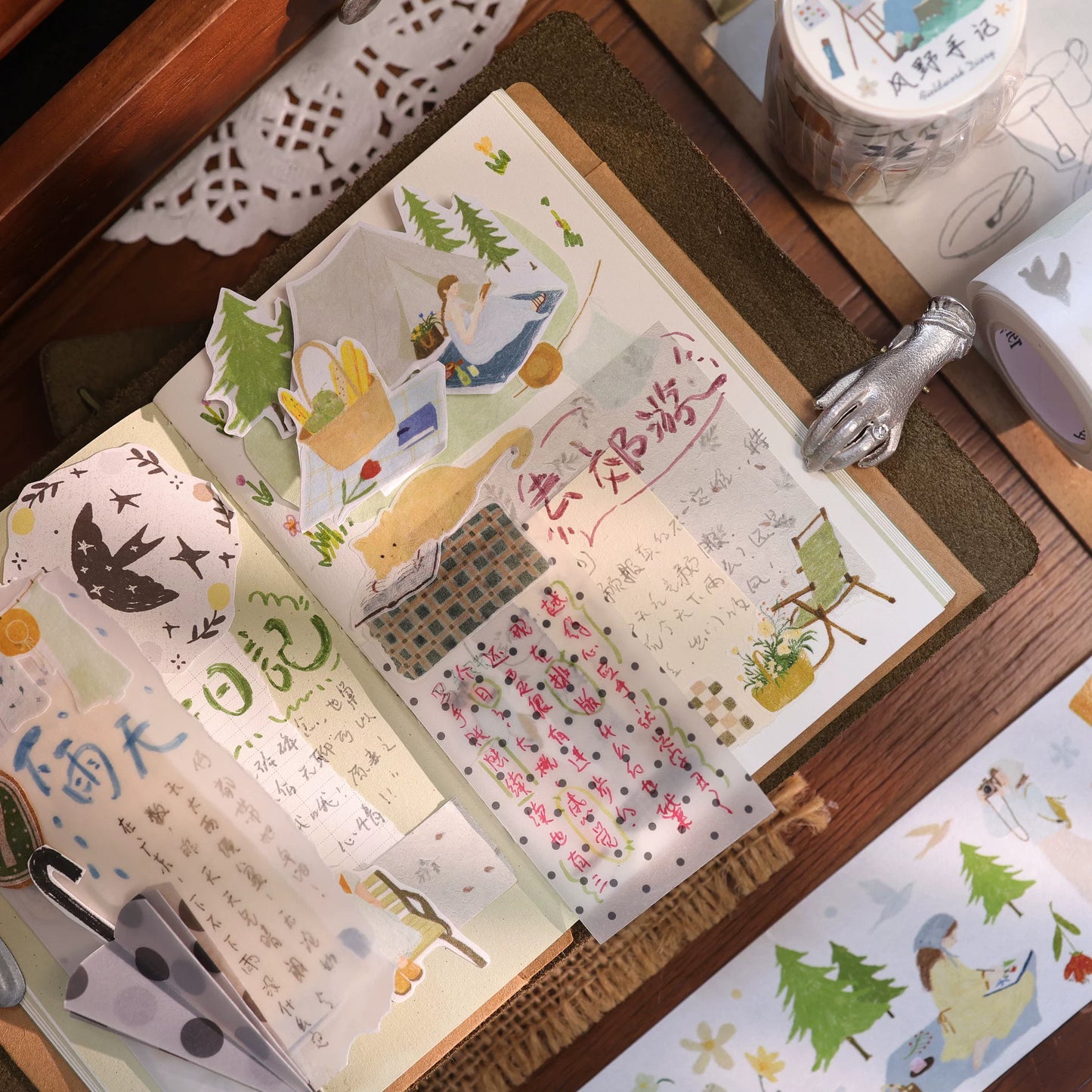 YiEr Vol8【Wind Field Notes】Salt Series Kiss-cut Washi Tape and PET Stickers