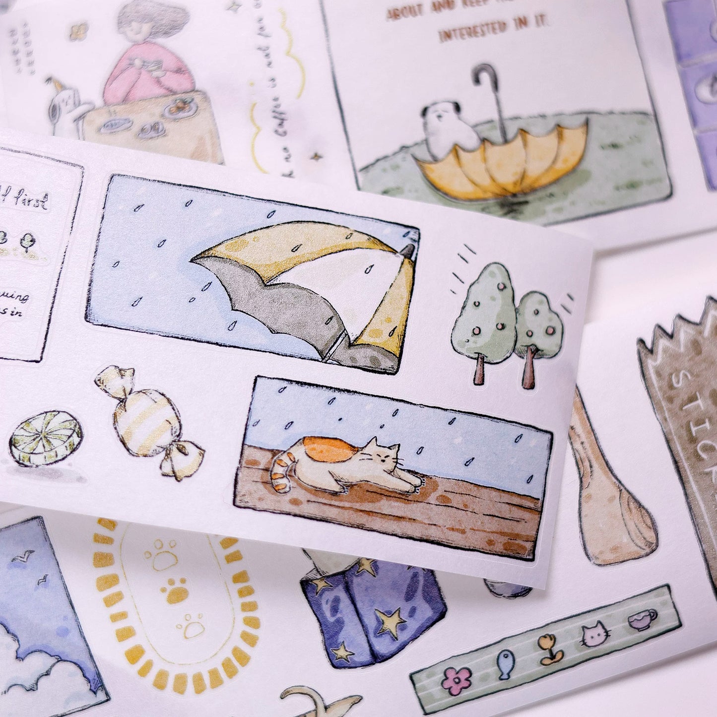 XiaoBaiJia Salt Series【Friend's Diary】Orginal Design Washi/Pet Dog and Cat Tape Light Retro Landscaping Stickers