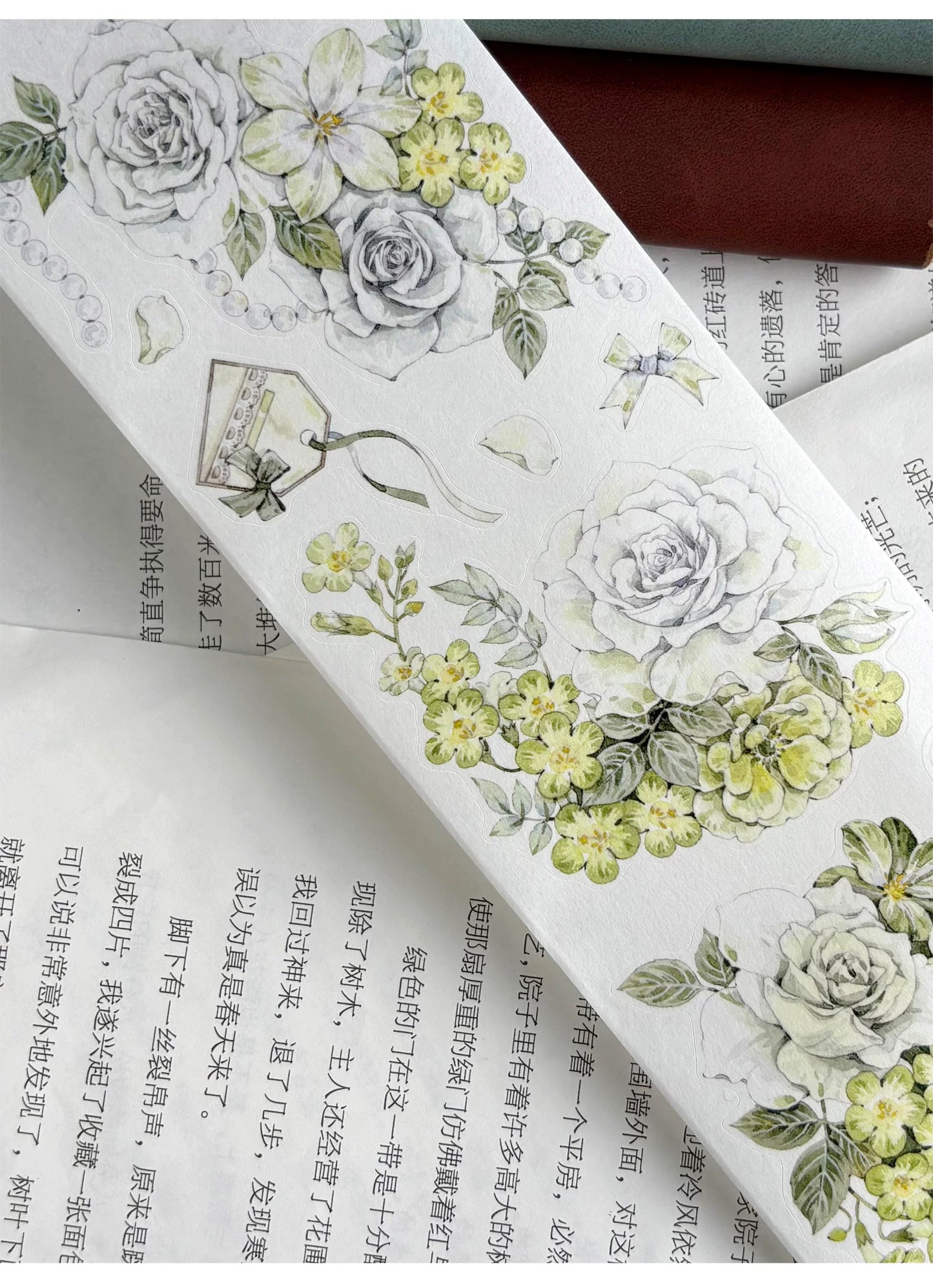 ZiYuanSu Vol15【Green Stamen】Kiss-cut Floral Washi Tape and PET Stickers
