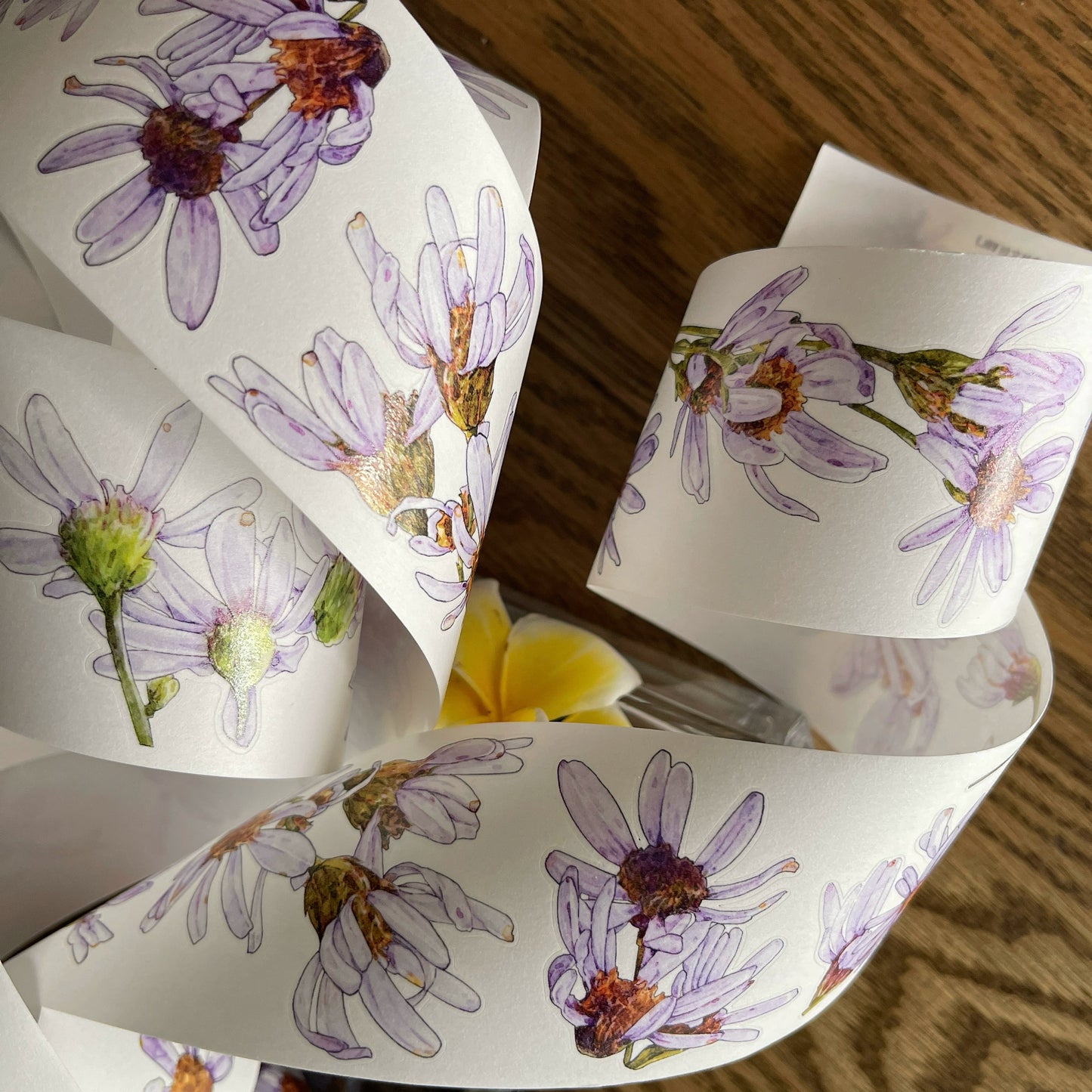 Seahorse Forest Vol7【A41#Wild Purple Flower】Original Design Pre-Cut Floral Washi/PET Tape Stickers,for Scrapbook Supplies,Journaling,Junk Journal,Bullet Journal,Planner Stickers