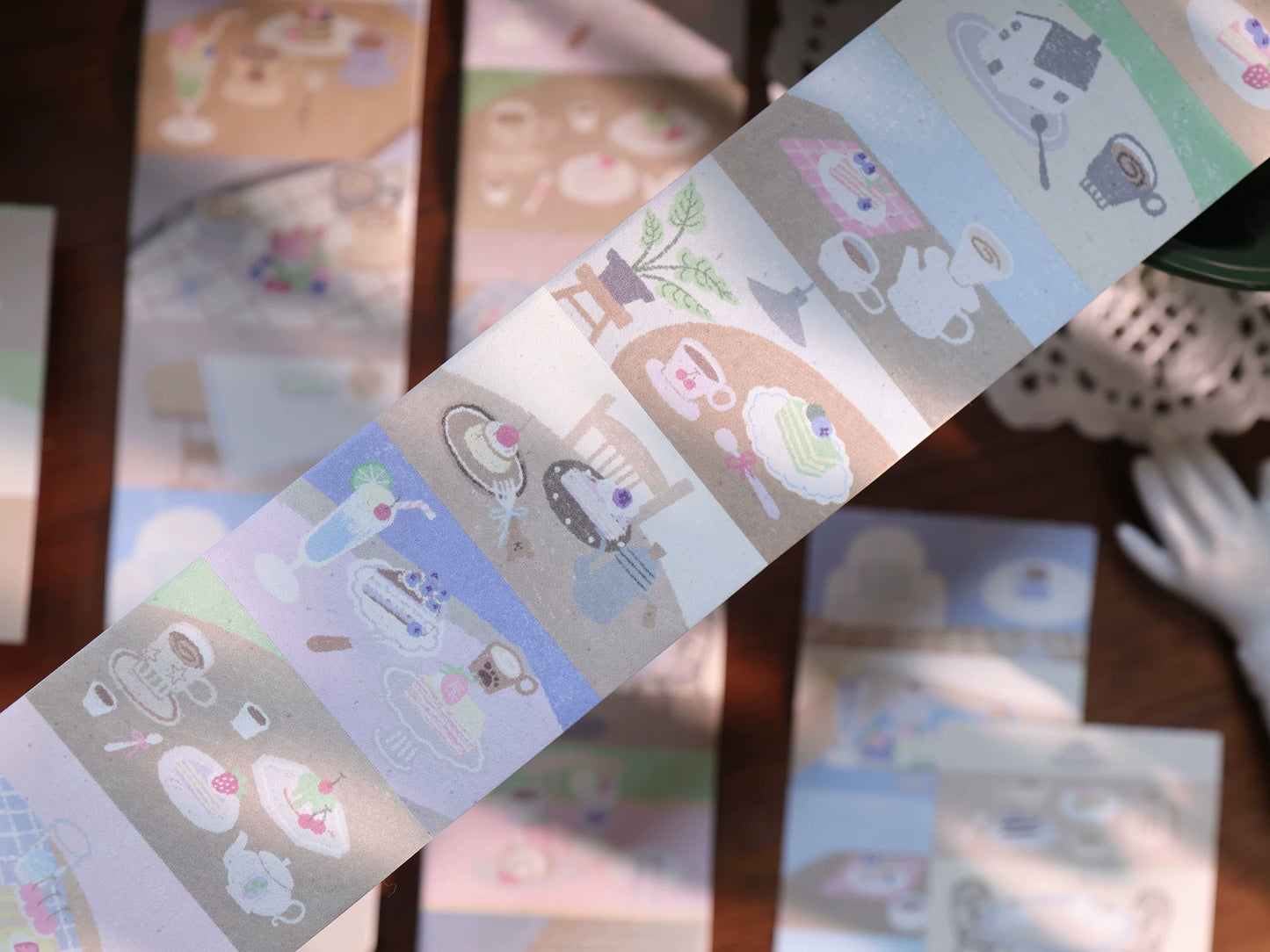 YiEr Vol8【Afternoon Snack】Salt Series Pre-cut Orginal Design Tear-off Notes Roll Washi Pet Tape