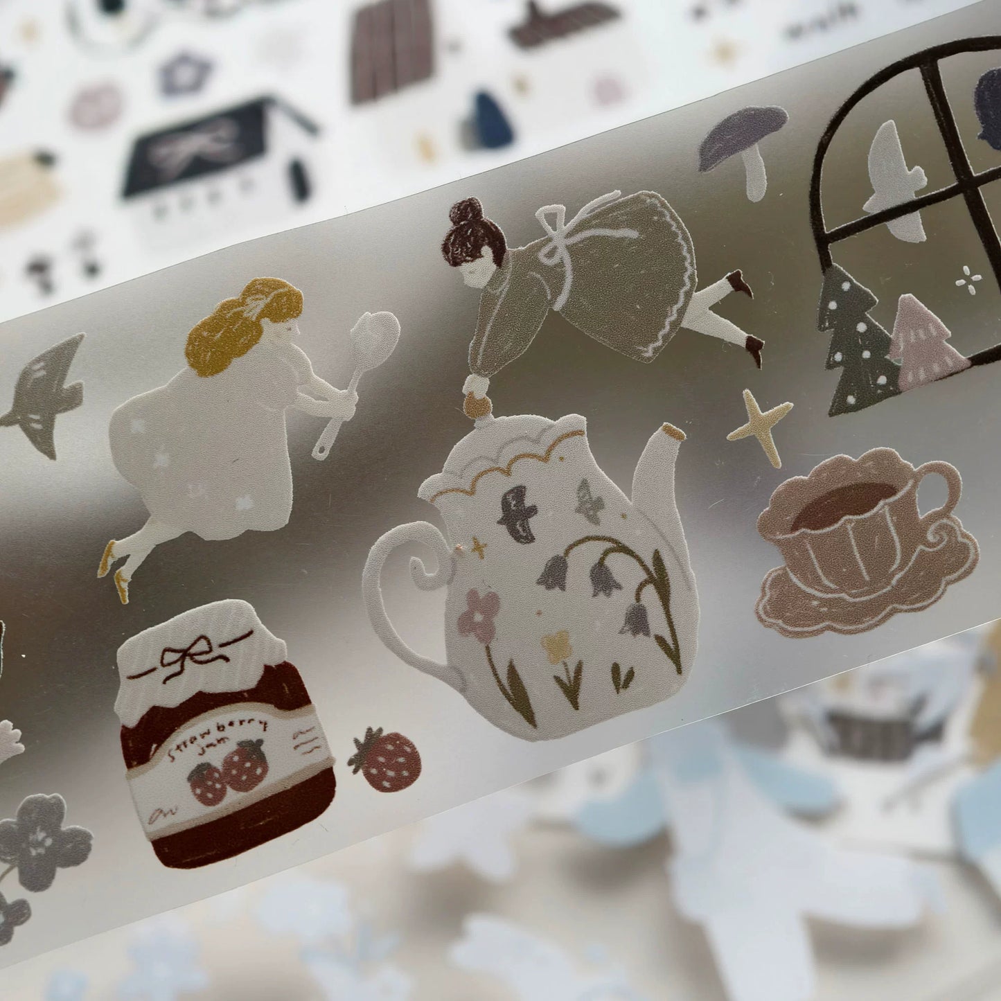 YiEr Minimalist Style Vol3【Field Afternoon Tea】Light Retro Orginal Design Washi Pet Tape Landscape Stickers