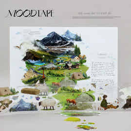 Moodtape【Wind in the Mountains and Wilderness】Forest Landscap Original Design Washi/Pet Tape Stickers,for Scrapbook Supplies,Scrapbook Tape Stickers,Junk Journal Supplies