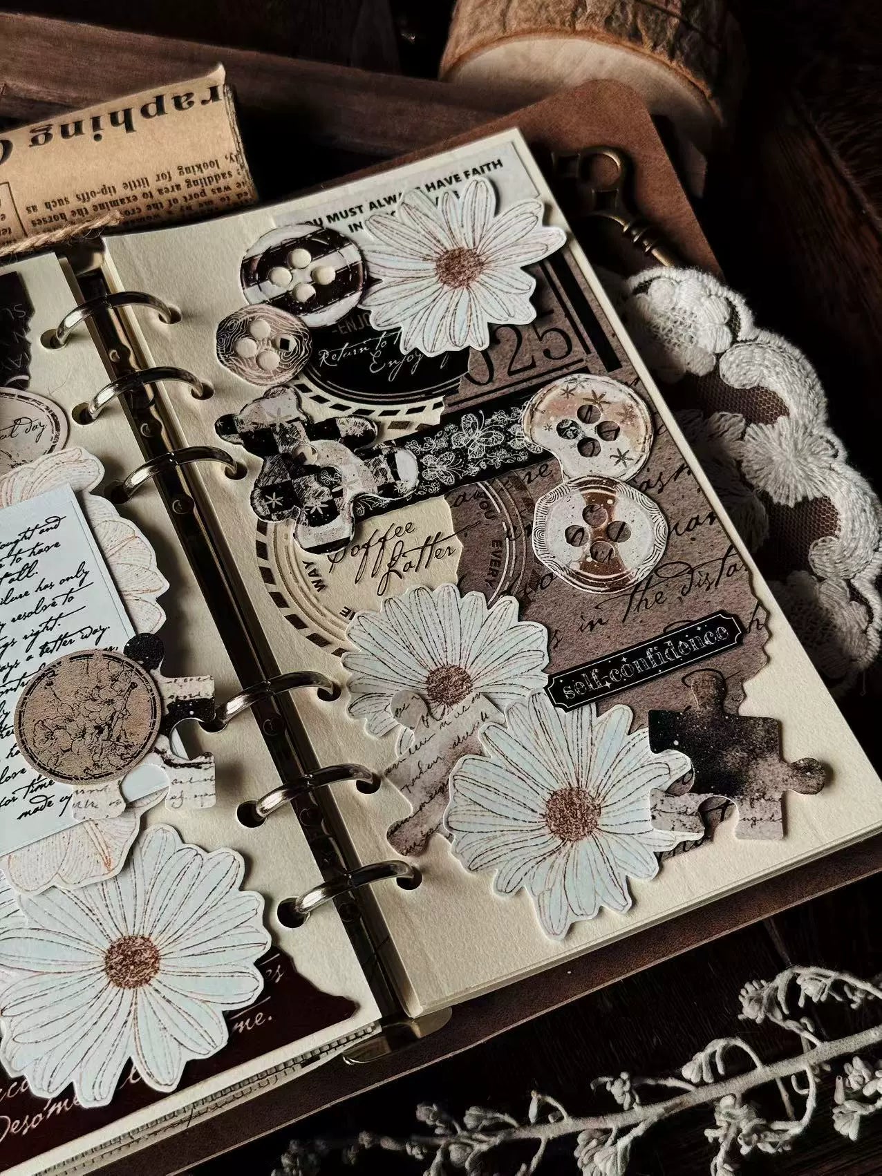 Linlanxi【Ancient Rhyme Paper Seal】Original Design Retro Broken Paper Bookkeeping Washi/Pet Tape