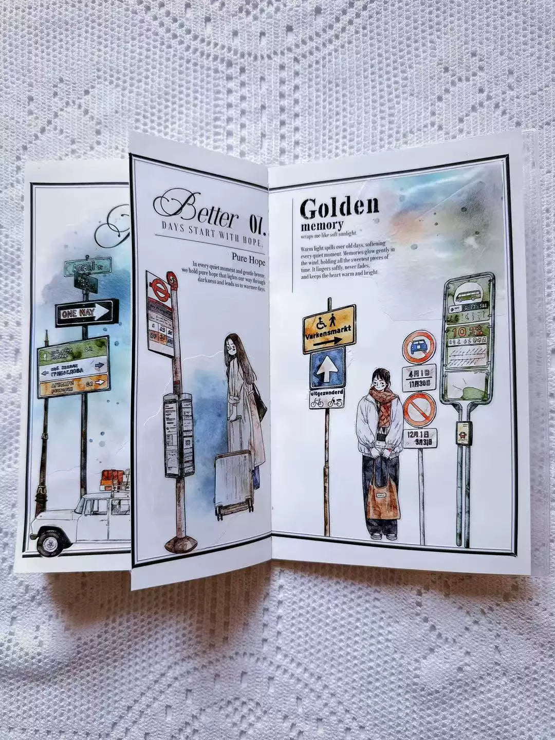 Kaixiaoxun Vol13【Road Sign】 Pre-Cut Long Loop Washi/Matte PET Tape for Scrapbook Supplies,Junk Journal Supplies