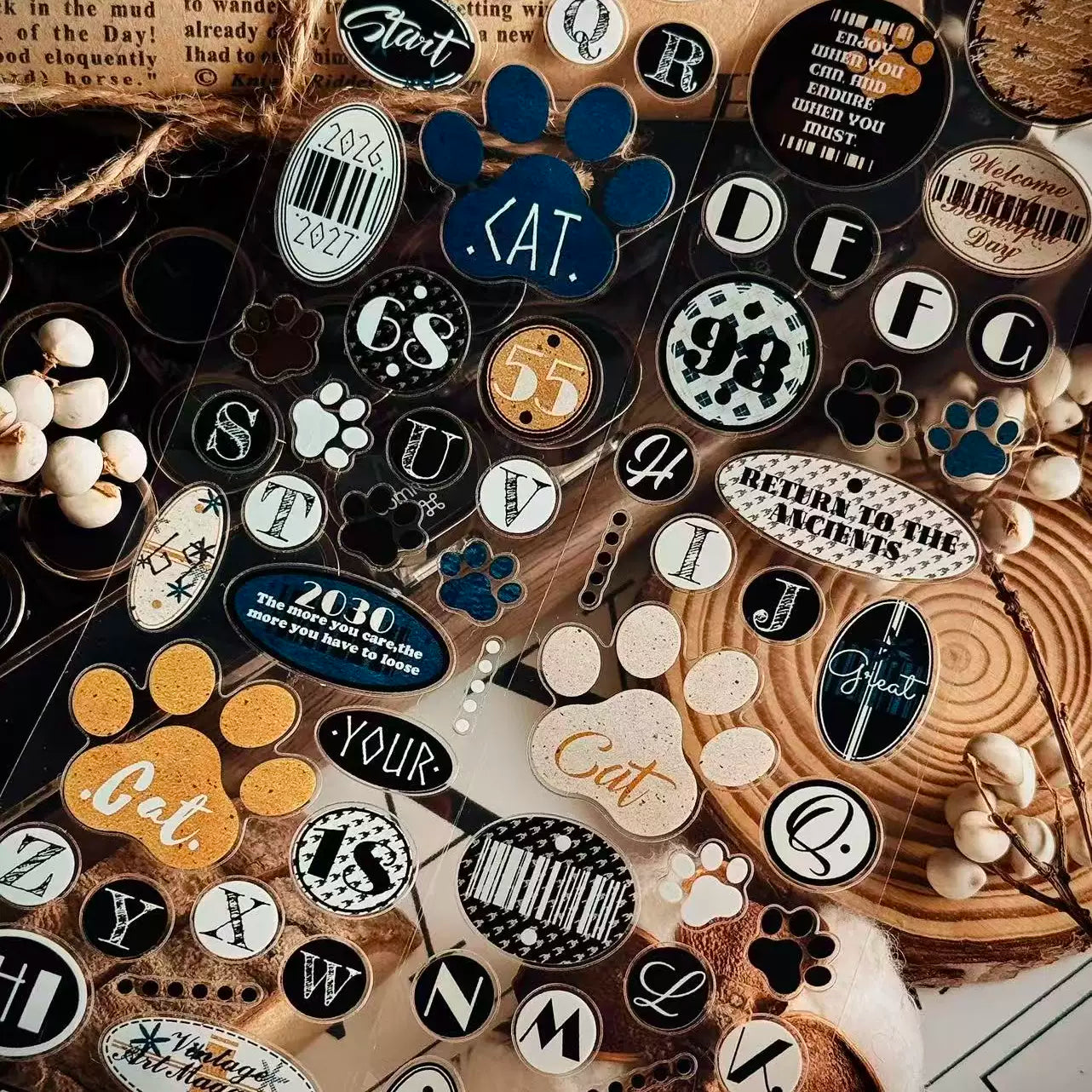 Linlanxi Vol14【Circular Label Set】Original Design Retro Exquisite Vintage Decorative Washi/Pet Tape