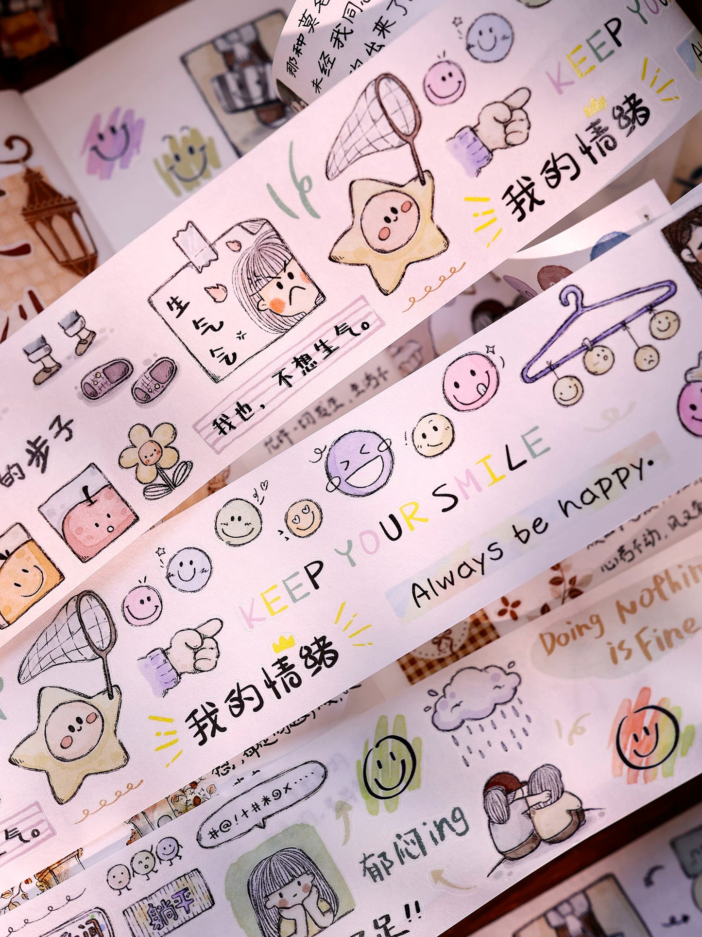XiaoBaiJia Salt Series【Small Emotions】Pre-cut Orginal Design Vintage Text Washi/Pet Tape Light Retro Stickers