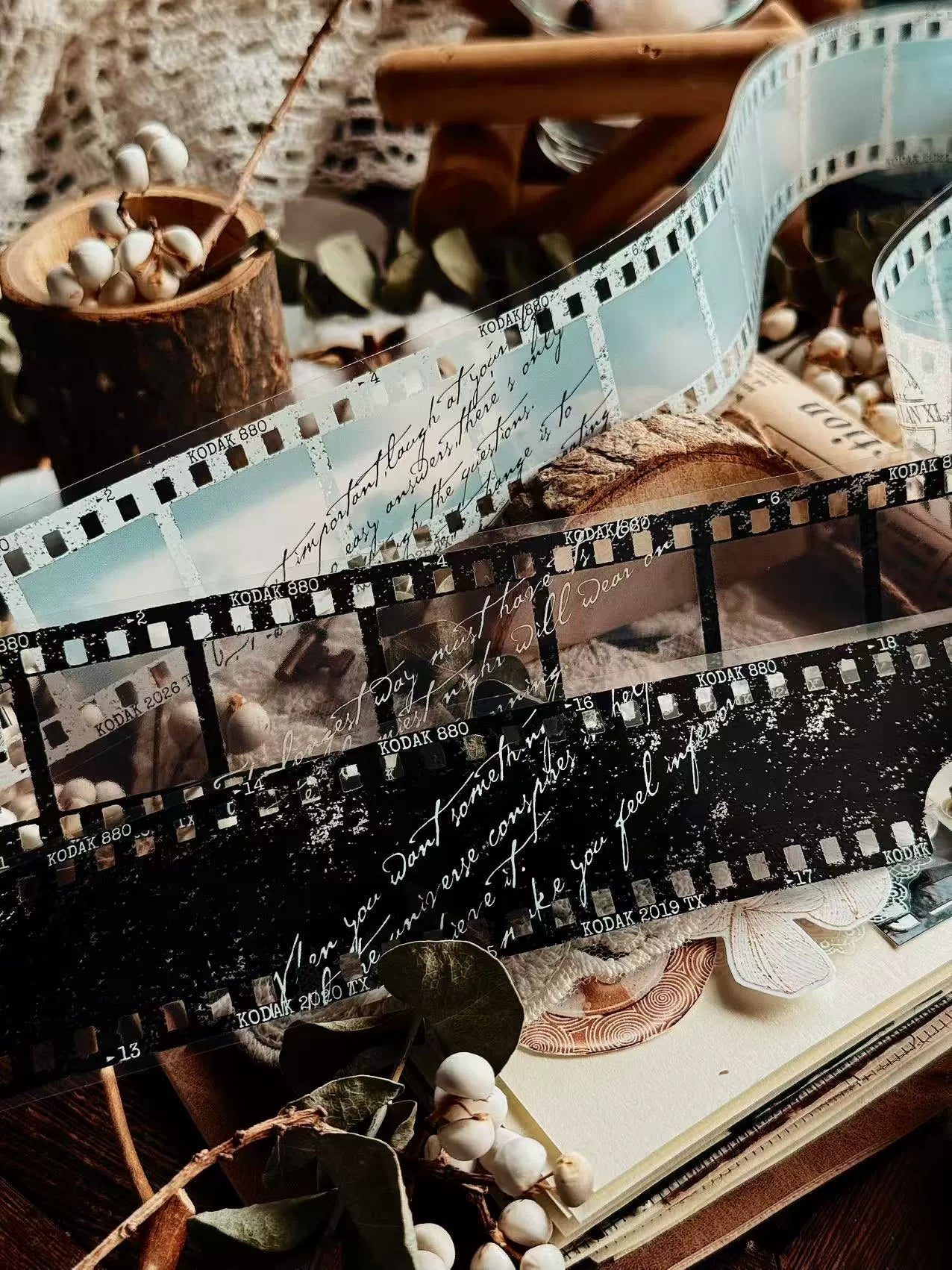 Linlanxi【Memories of Time】Original Washi/Pet Tape New Retro Life Old Film Series Decorative Tape Long Loop Full Roll