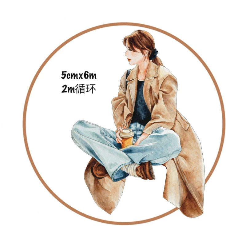 ZaoZao Vol2【Dusk】Original Design Kiss-Cut Washi PET Tape Stickers,for Scrapbook Supplies,Journaling,Junk Journal,Bullet Journal,Planner Stickers