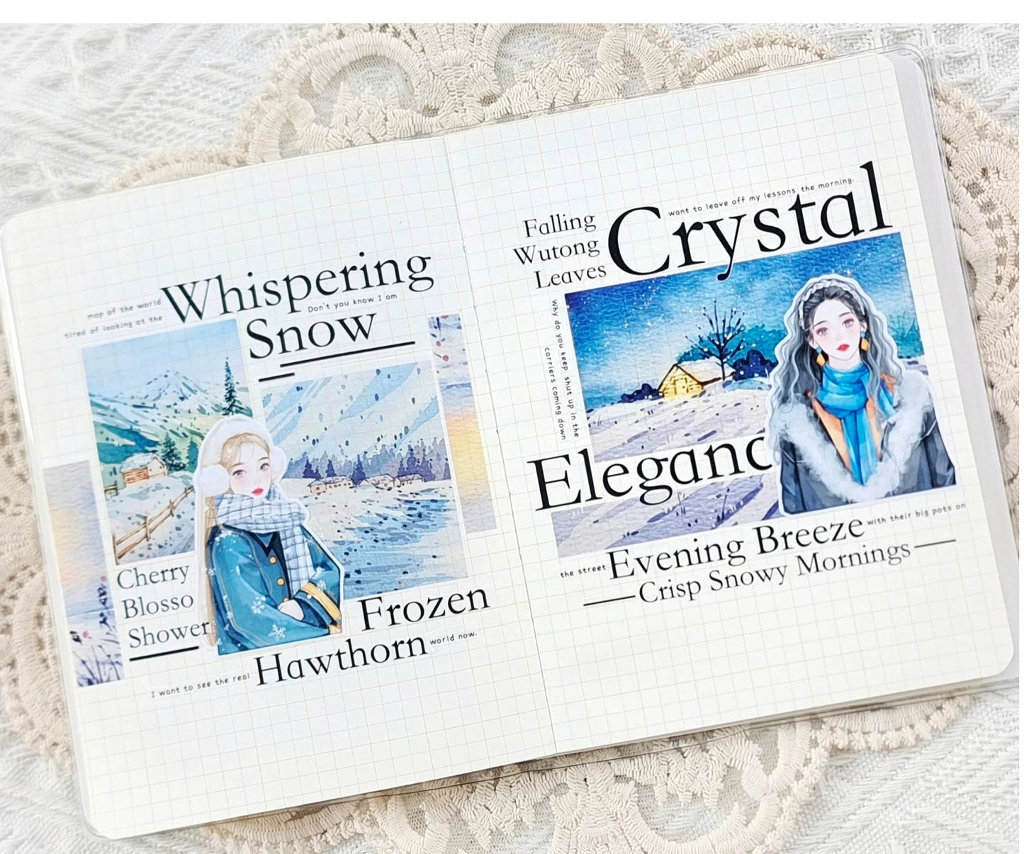 XingXing【Moon Sets Stars Sleep】 Pre-cut Light Retro Warm Healing Autumn and Winter Scenery Washi/PET Tape