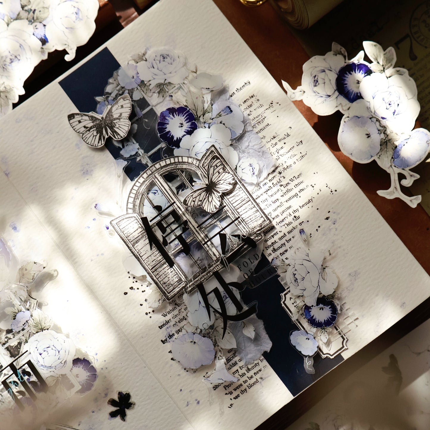 YiEr Vol15【Open Window and See Flowers】Orginal Design Pre-cut Washi/Pet Floral Tape Light Retro Landscaping Stickers