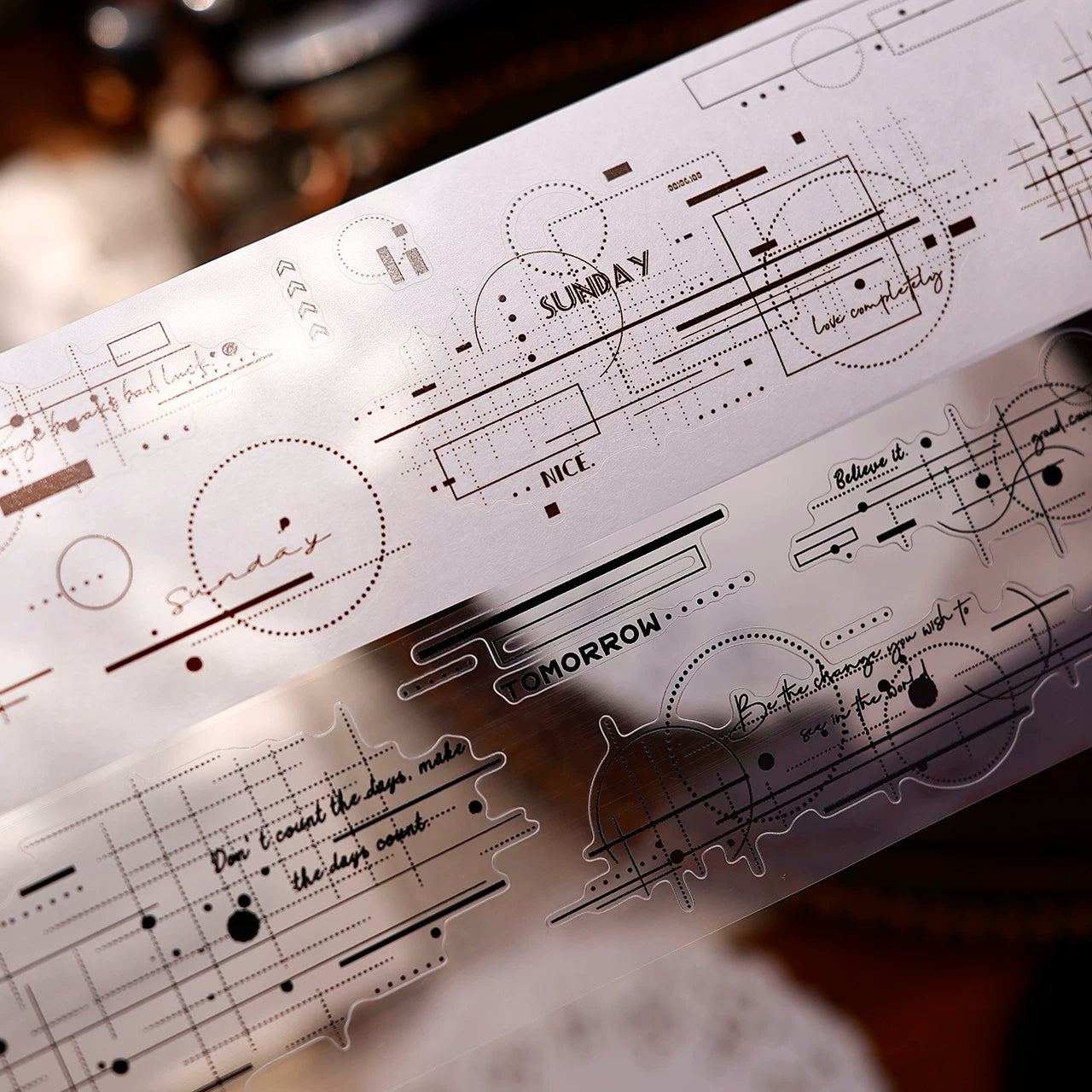 XiaoBaiJia Salt Series【Shadow Serenade】Pre-cut Orginal Design Washi/Pet Tape Light Retro Stickers