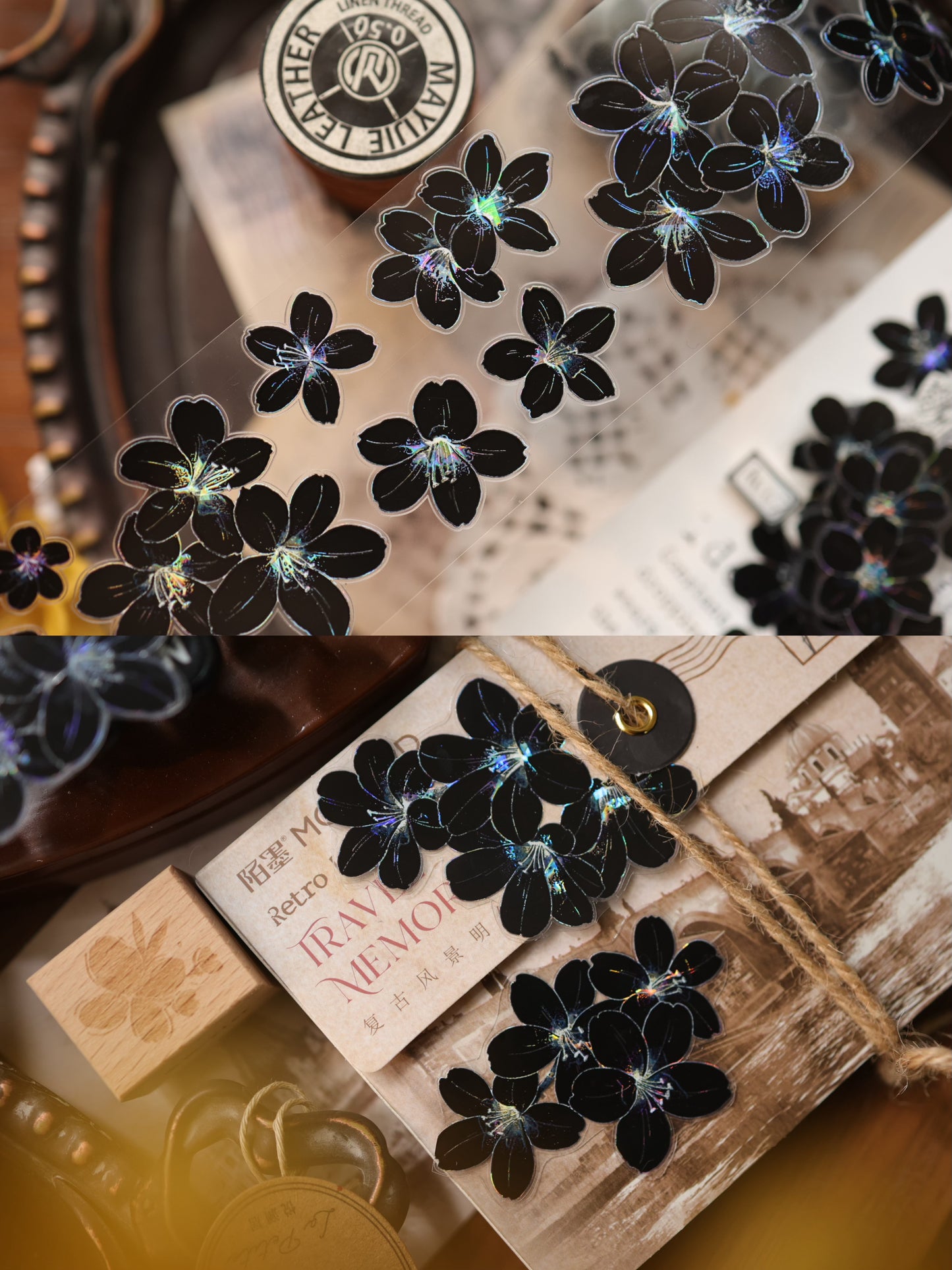 YiEr Vol17【Brown Sugar Flower Language】Kiss-cut Butterfly Washi Tape and PET Stickers