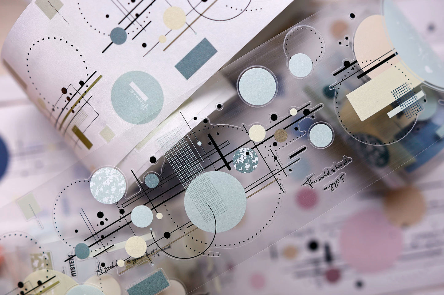 XiaoBaiJia Salt Series【Color Circle Collection】Pre-cut Orginal Design Washi/Pet Tape Light Retro Stickers