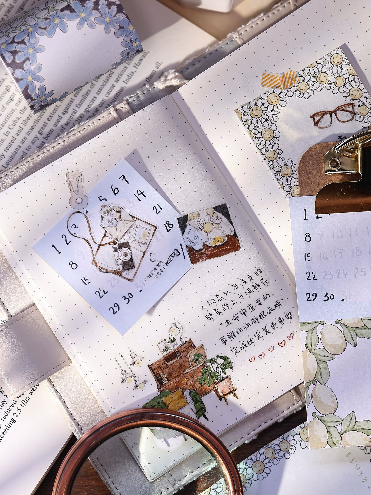 XiaoBaiJia Minimalist Style【Writing Roll‌】Border Strip Orginal Design Washi Pet Tape Landscape Stickers