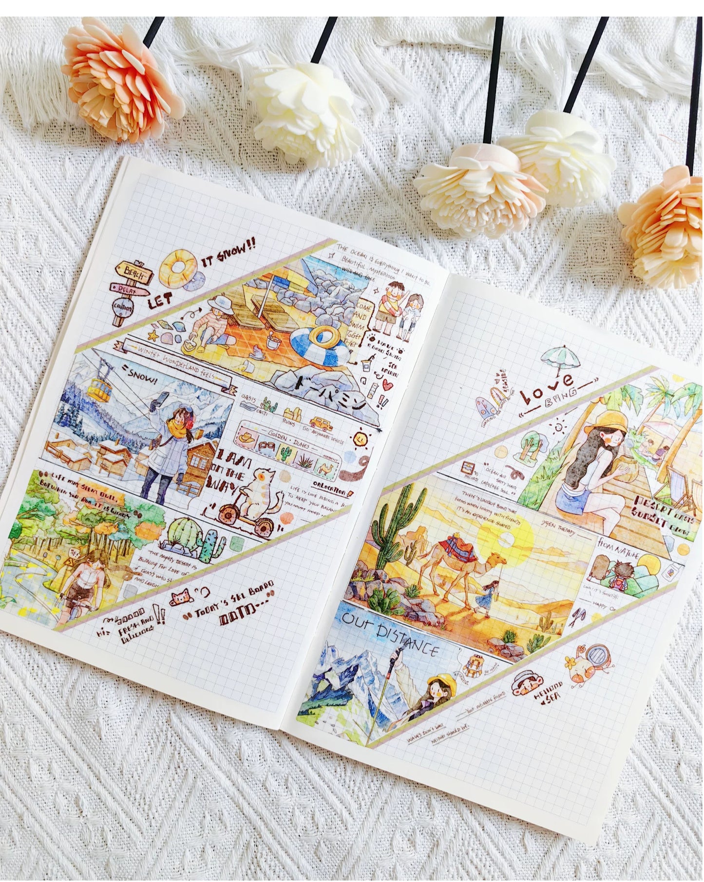 XingXing Vol8【Brave the Wind and Waves】 Pre-cut Light Retro,Outdoor Sports Mountain,Sea,Forest,Desert Scene Washi/PET Tape