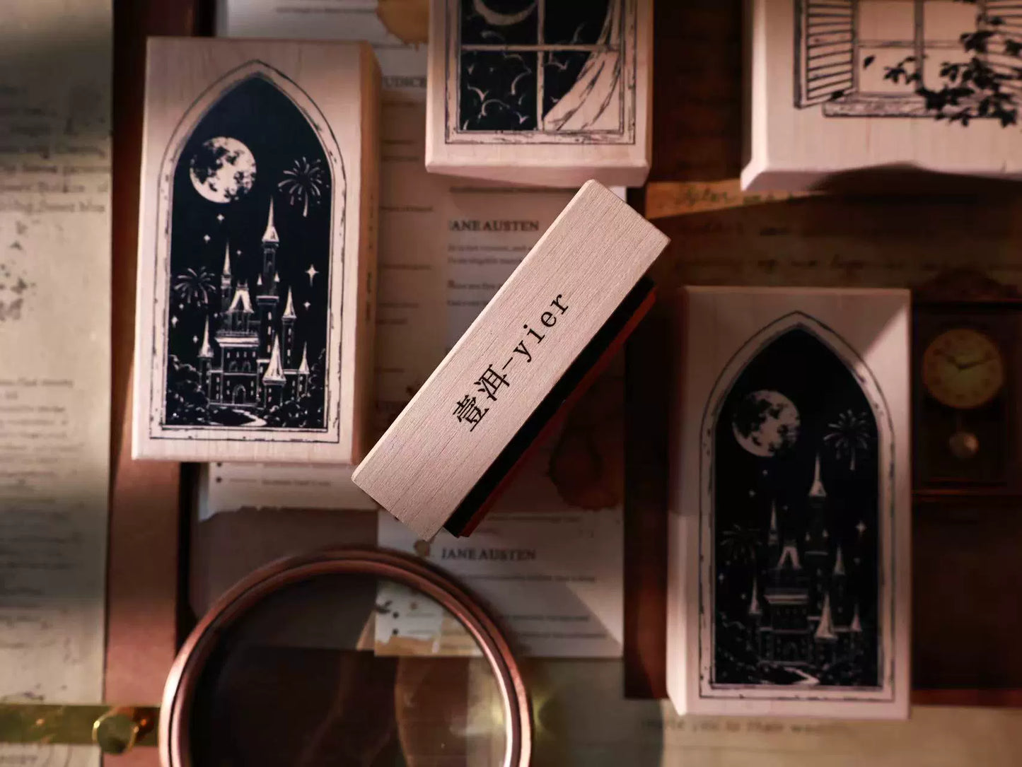 YiEr Vol14【Windows Stamp】Imported Maple Red Rubber and Maple Wood Stamp