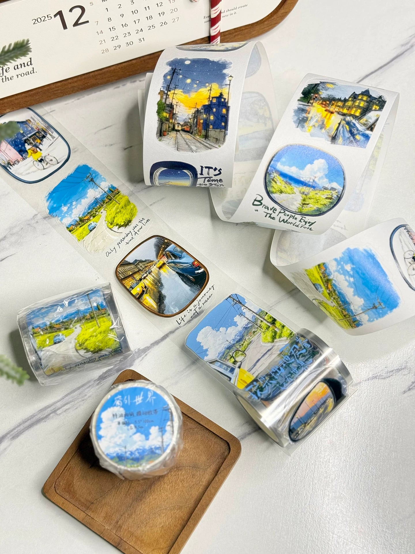 Wait Studio【World Outside the Window】 Pre-cut Light Retro Washi/PET Tape