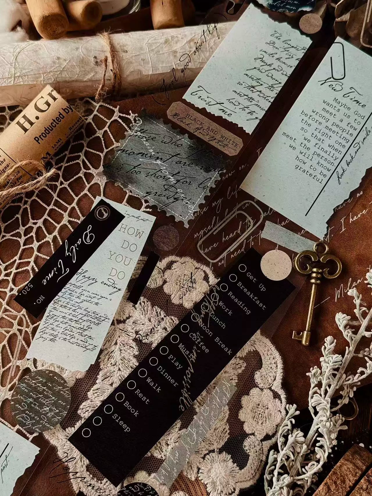 Linlanxi【Ancient Rhyme Paper Seal】Original Design Retro Broken Paper Bookkeeping Washi/Pet Tape