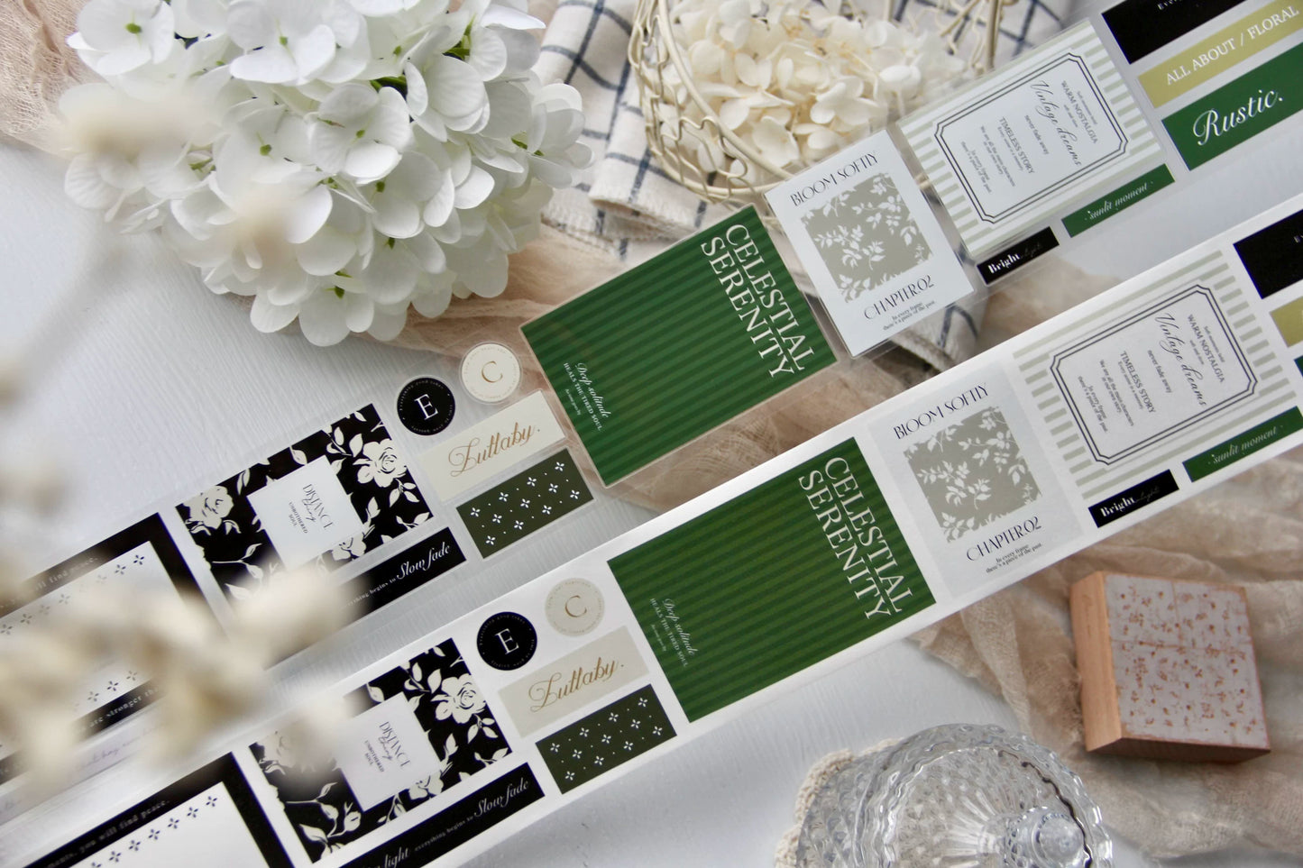 TianCheng-Vol8【Whisper of Blossoms on Paper】Washi PET Tape,for Scrapbook Supplies,Scrapbook Tape Stickers,Junk Journal Supplies