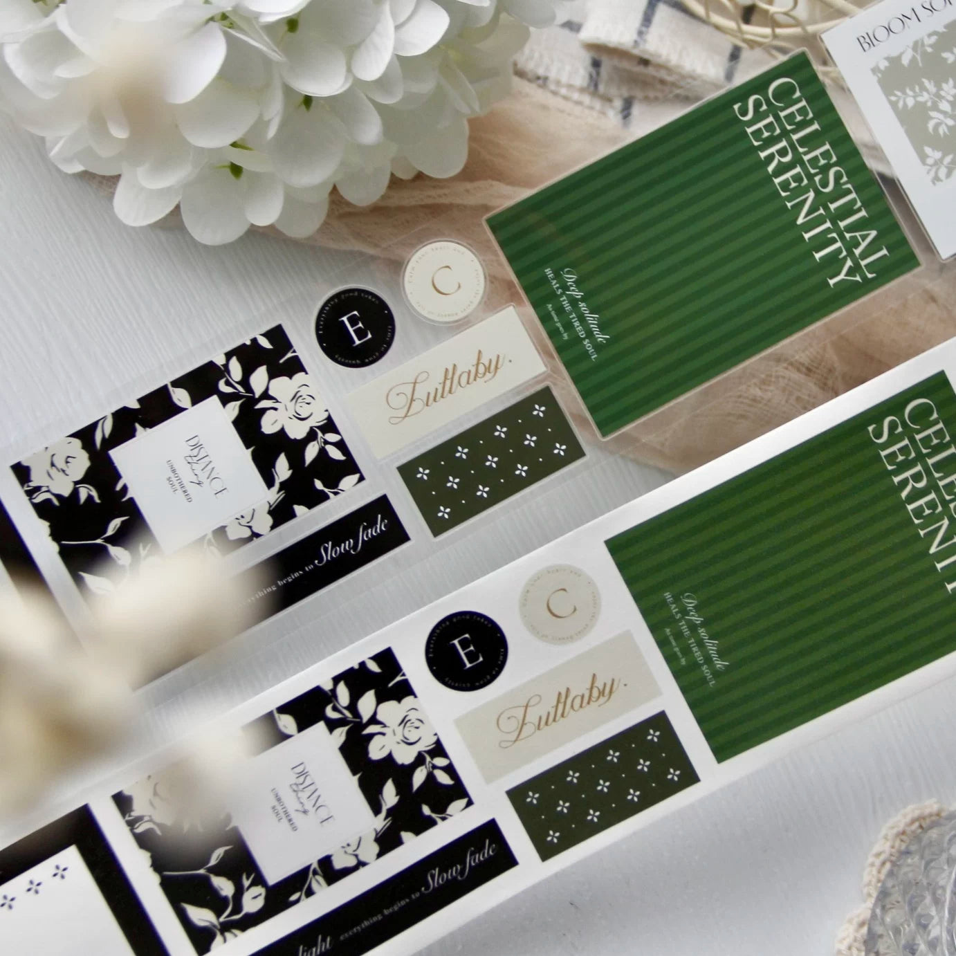 TianCheng-Vol8【Whisper of Blossoms on Paper】Washi PET Tape,for Scrapbook Supplies,Scrapbook Tape Stickers,Junk Journal Supplies